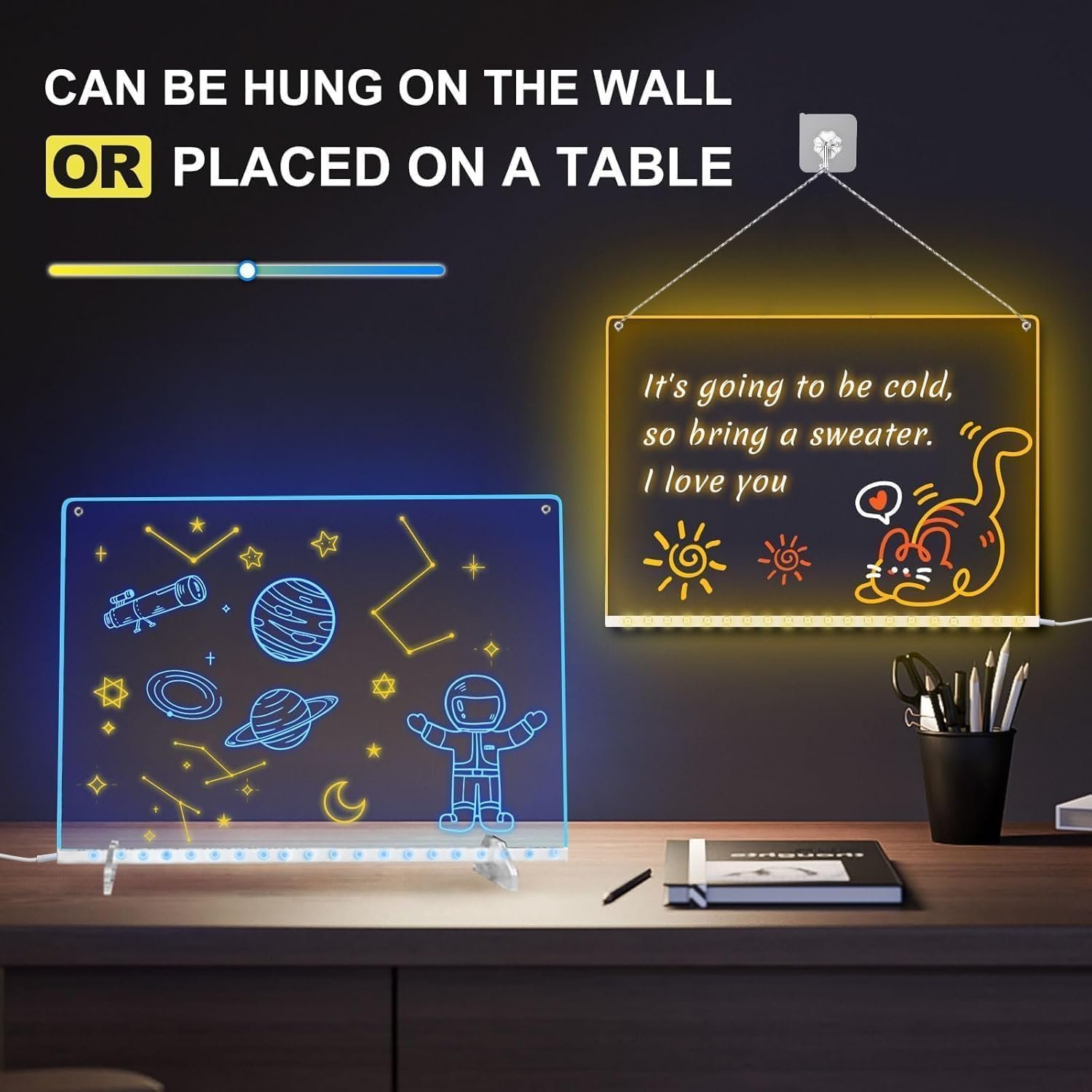 Led Note Board with Colors,16''Drawing Tablet,6 Modes & 8 Colors Light Up Drawing Board,Kids Toy with 13 Light Effects - Image 2