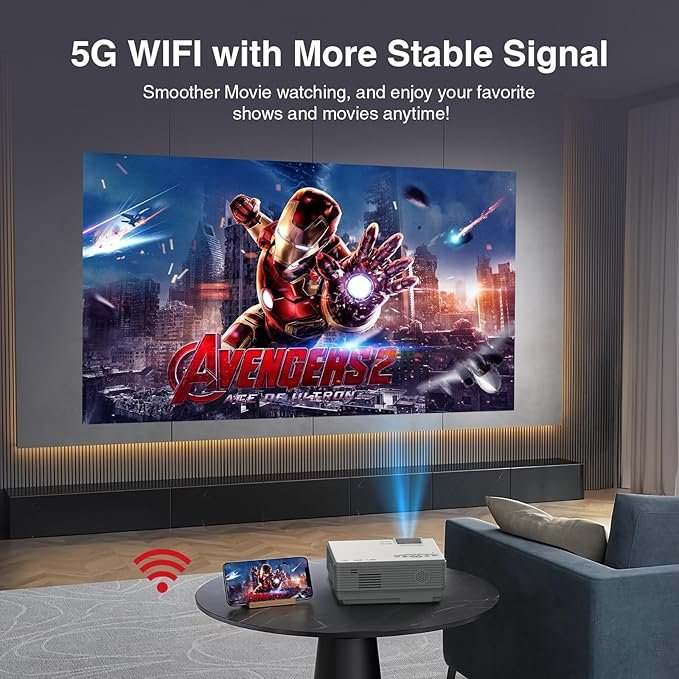 【Netflix-Officially-Licensed】PANSEBA Smart Mini Projector with 1080P HD, 5G WiFi & 2 Way Bluetooth - Image 5