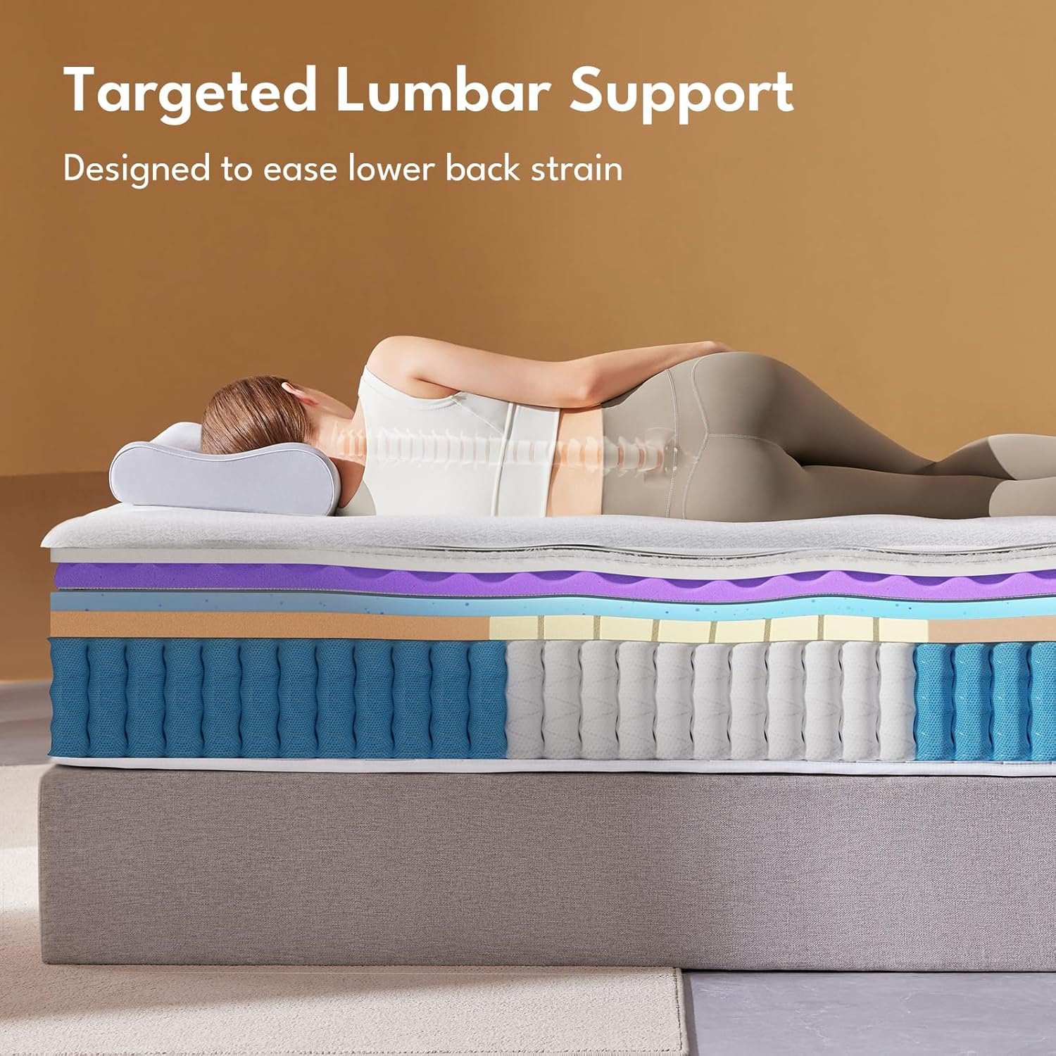 King Size Mattress 12 Inch – Real Hybrid Mattress Memory Foam, Reinforced Edge Support - Image 5