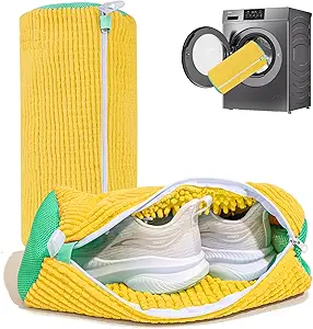Shoe Washing Machine Bag Laundry Shoe Bag for Washer and Dryer Yellow 2pcs
