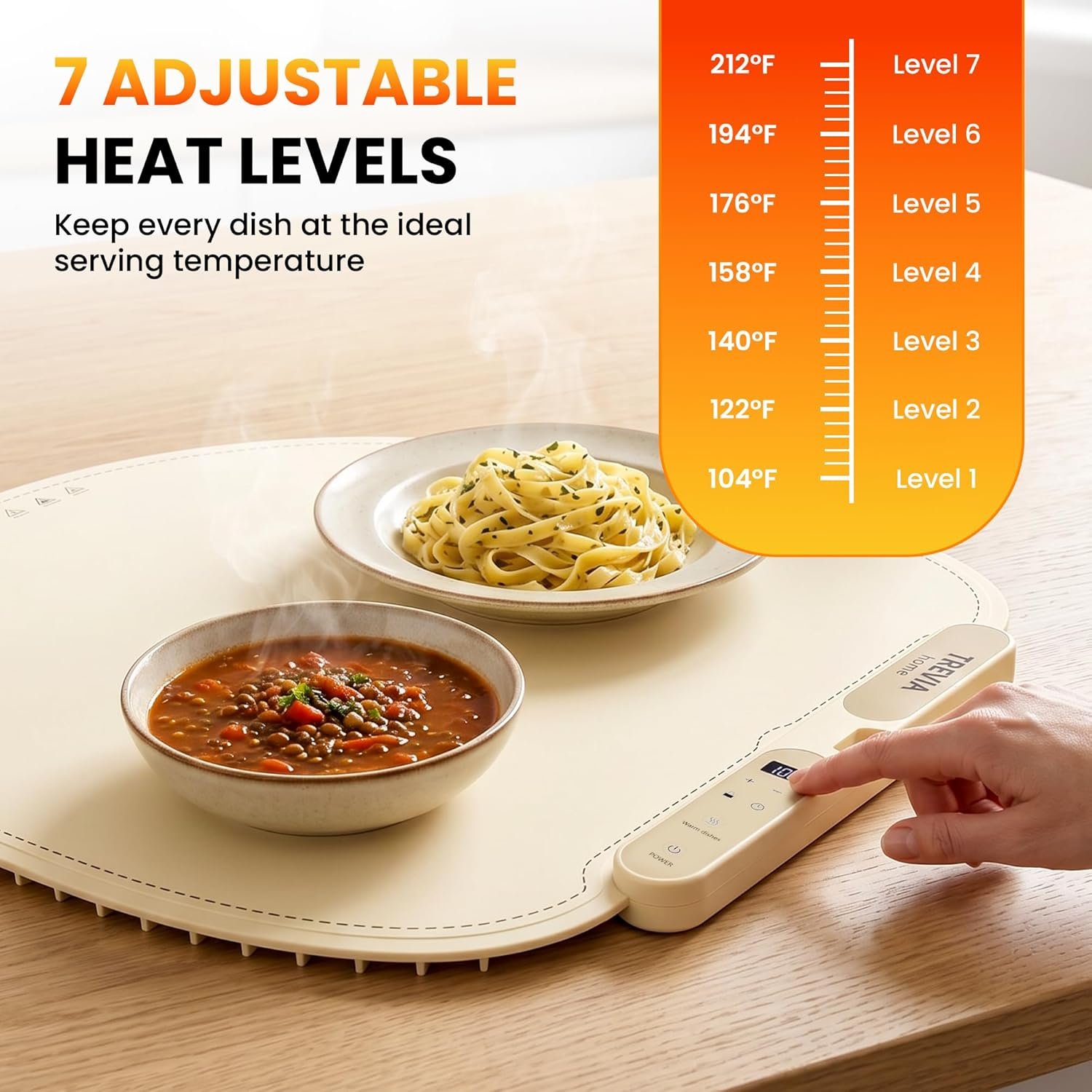 Food Warming Mat - 28” Foldable Round Silicone Warming Mat for Food - Image 6
