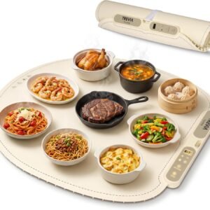 Food Warming Mat - 28β Foldable Round Silicone Warming Mat for Food