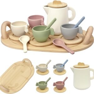 Wooden Tea Set for Toddlers 3-5