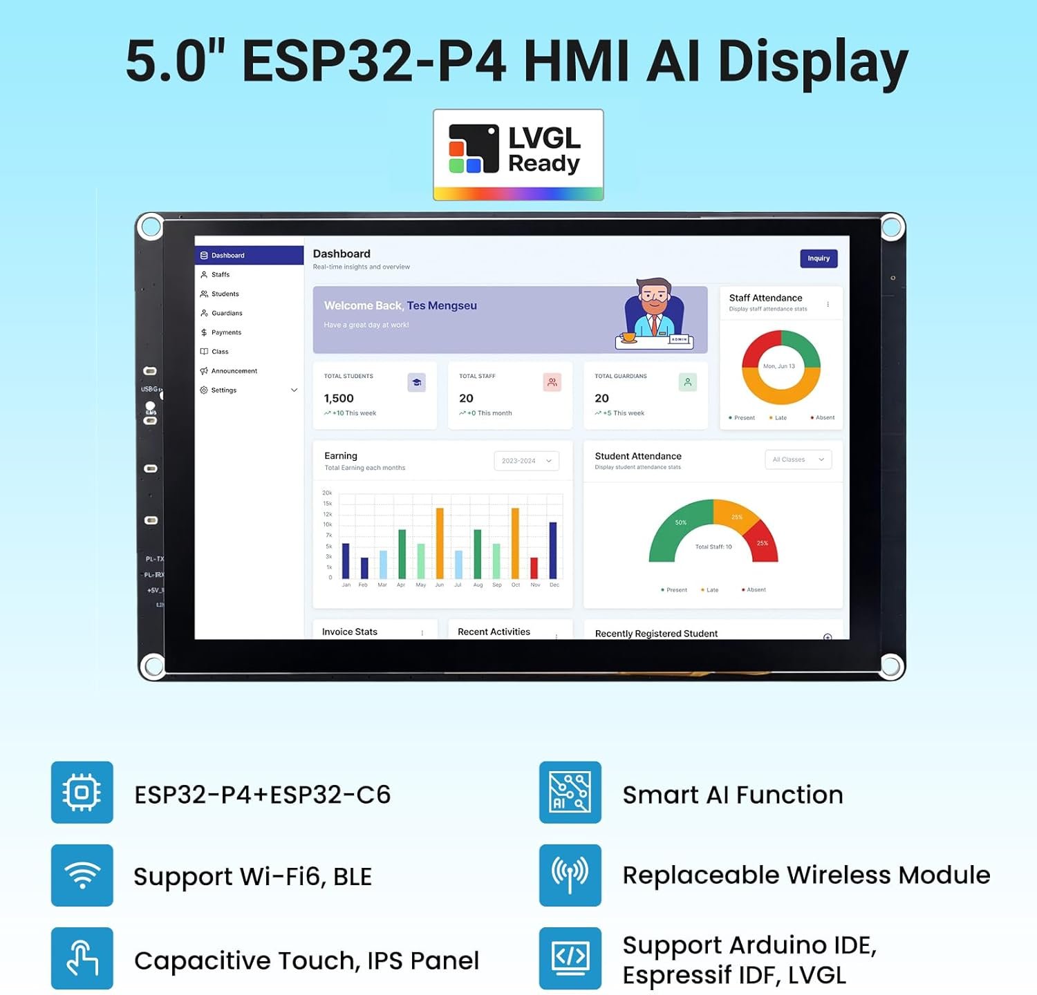 5 Inch ESP32-P4 Display, 800x480 IPS Touch Screen *๐บ๐ธ* - Image 6