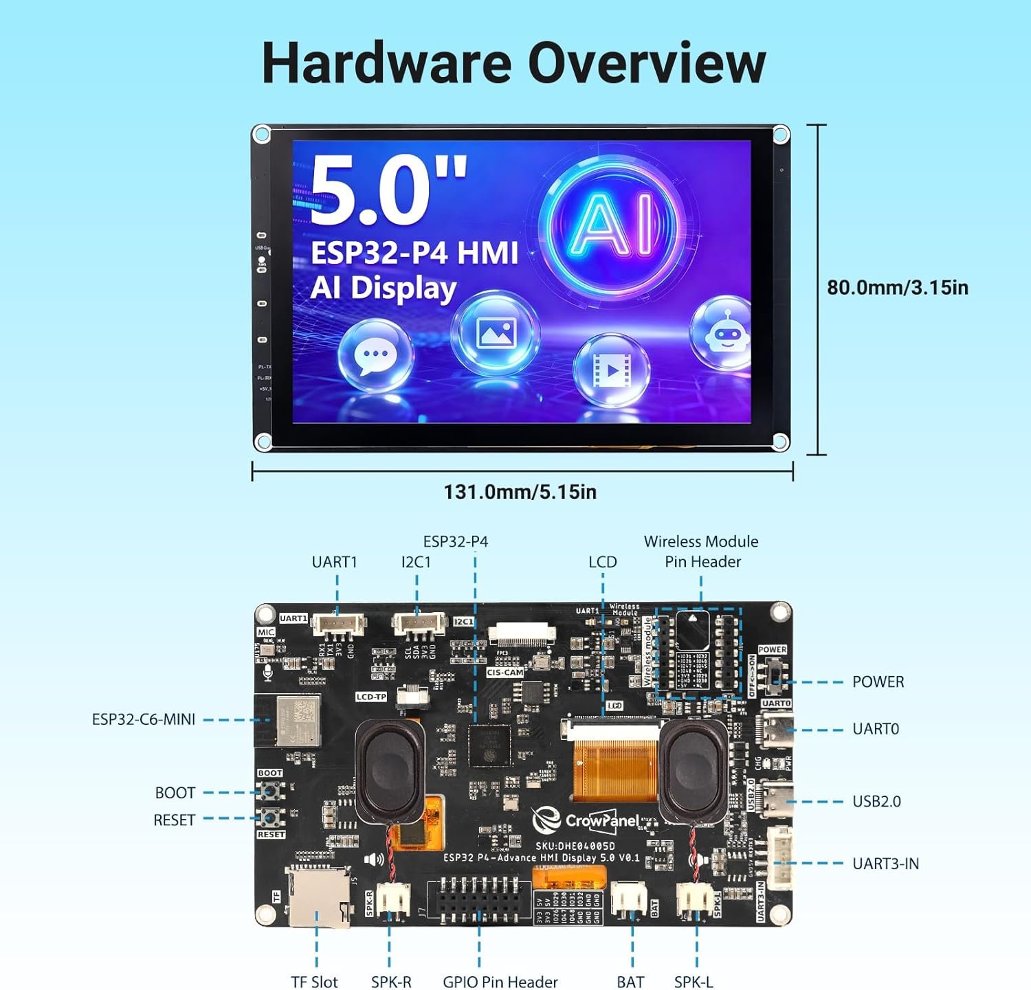 5 Inch ESP32-P4 Display, 800x480 IPS Touch Screen *๐บ๐ธ* - Image 8