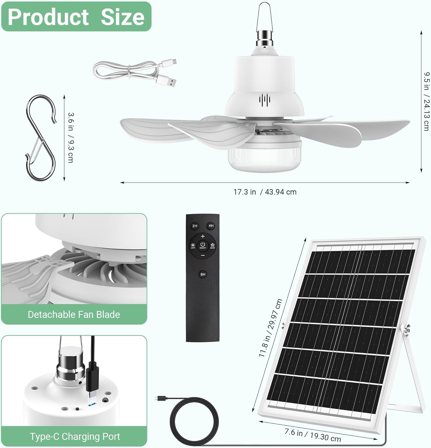Solar Fan for Gazebo with Light *๐บ๐ธ* - Image 2