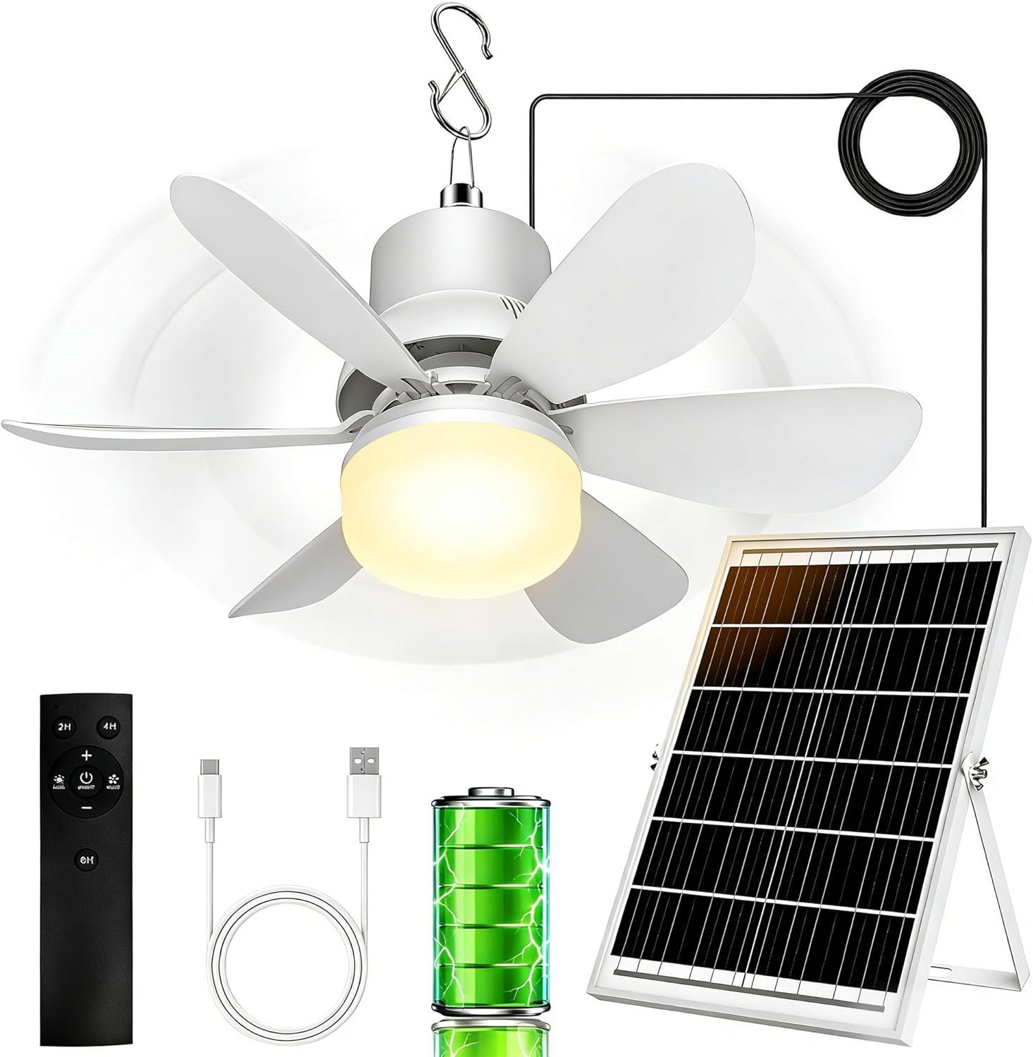 Solar Fan for Gazebo with Light *๐บ๐ธ*
