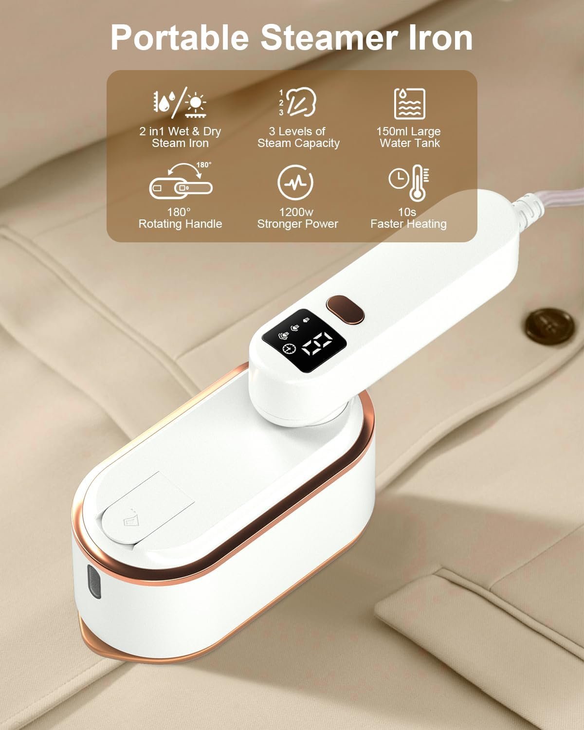 Travel Steamer Iron for Clothes *🇺🇸* A - Image 4